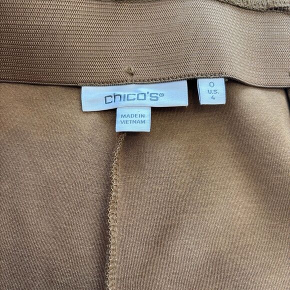 Chico’s Faux Suede Juliet Slim Ankle Pants Burnt Sienna Classic Boho Chic Slim - Picture 7 of 10